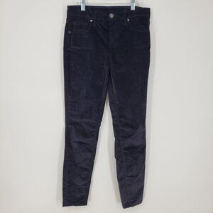 Blank NYC Velvet Mid Rise Skinny Pants 26 Stretch Charcoal Gray